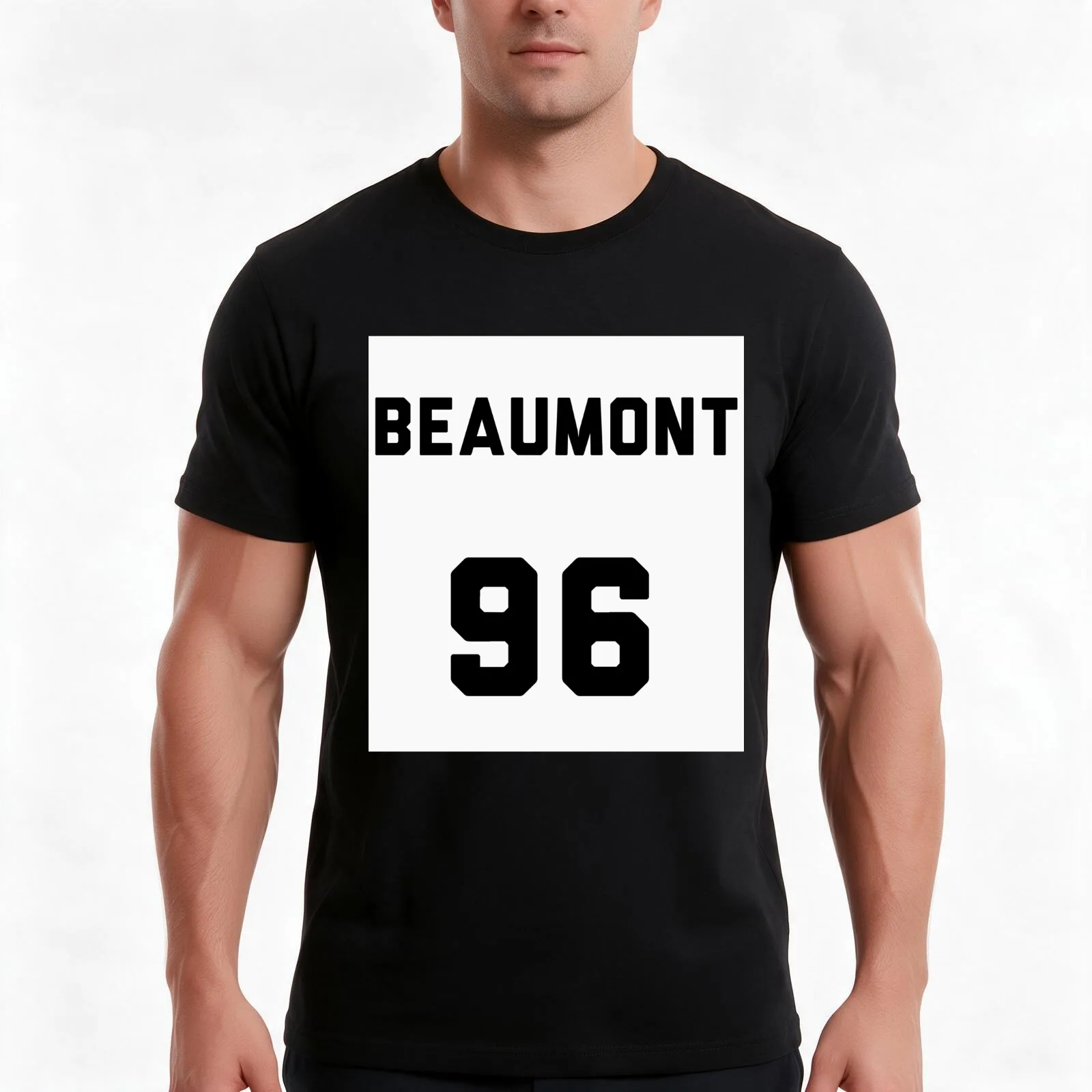 Rye Beaumont 96 T-Shirt, Summer Casual Cotton Tee, Oversized Streetwear Tops, Vintage Graphic Print, Loose Fit Short Sleeve