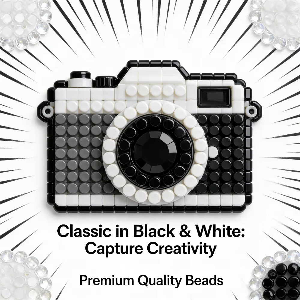 2.6mm Black White Grey & Transparent Series Hama Beads, 10000pcs DIY Puzzle Handmade Craft, Only Beads No Tools