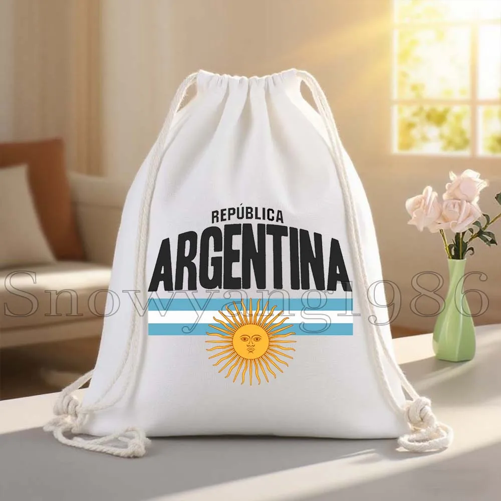 Buenos Aires Argentina Flag Map Argentinian Gifts Canvas Drawstring Bags Soccer Backpack Gym Sackpack Gifts Sports String Bag