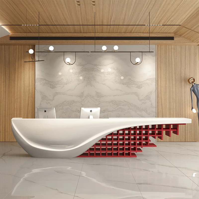 

Customized.Modern Luxurious Office Furniture Bar Company Front Desk Reception Table Nail Spa Salon Reception Desk New Design Cas