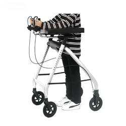 Outdoor Medical Rehabilitation Aluminum Frame Upright Walker 4 Wheels Rolling Rollator for Seniors