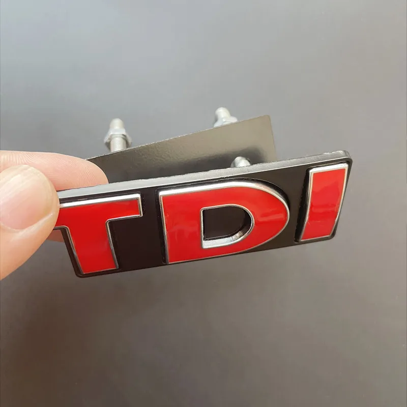 3D Metal Logo TDI Emblem Car Front Grill Badge Rear Trunk Sticker For VW Golf 4 6 7 MK6 Polo Jetta Passat Accessories - view 3