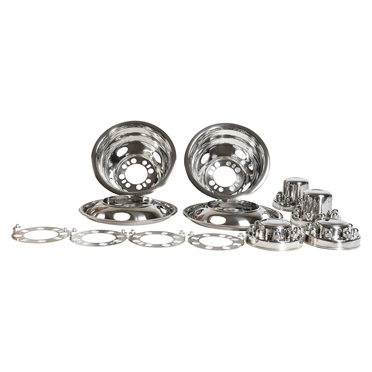 

16" Stainless Steel Wheel Simulator Set 8 Lugs 4 Vent Holes For1974-2000 Chevy GMC 3500, 1974-1998 Ford F350