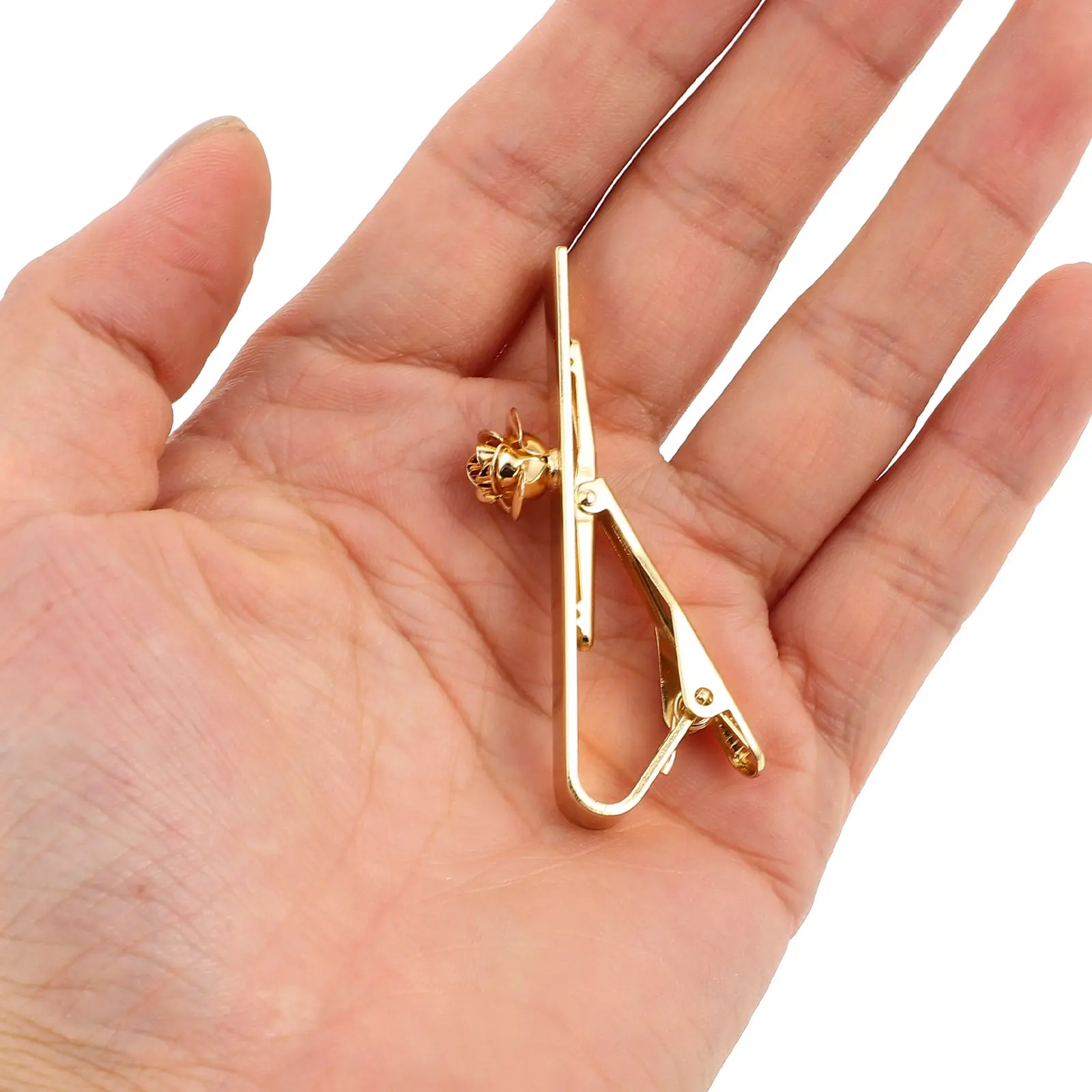 Rose Golden Floral Mens Dress Tie Clip Metal Collar Bar Necktie Clasp Wedding Business Formal Tie Clips for Men