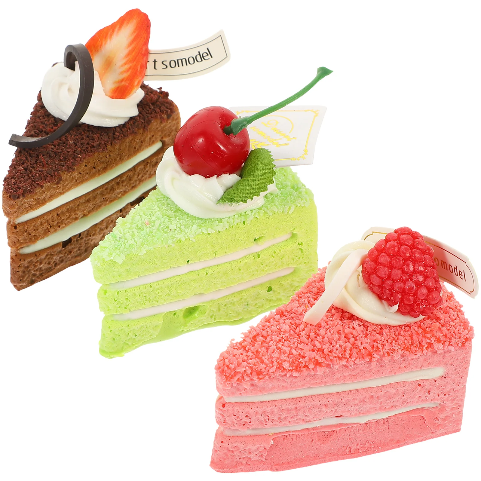 

3 Pcs Simulation Cake Model Simulated Models Artificial Food Realistic Lifelike Showcase Prop Pu