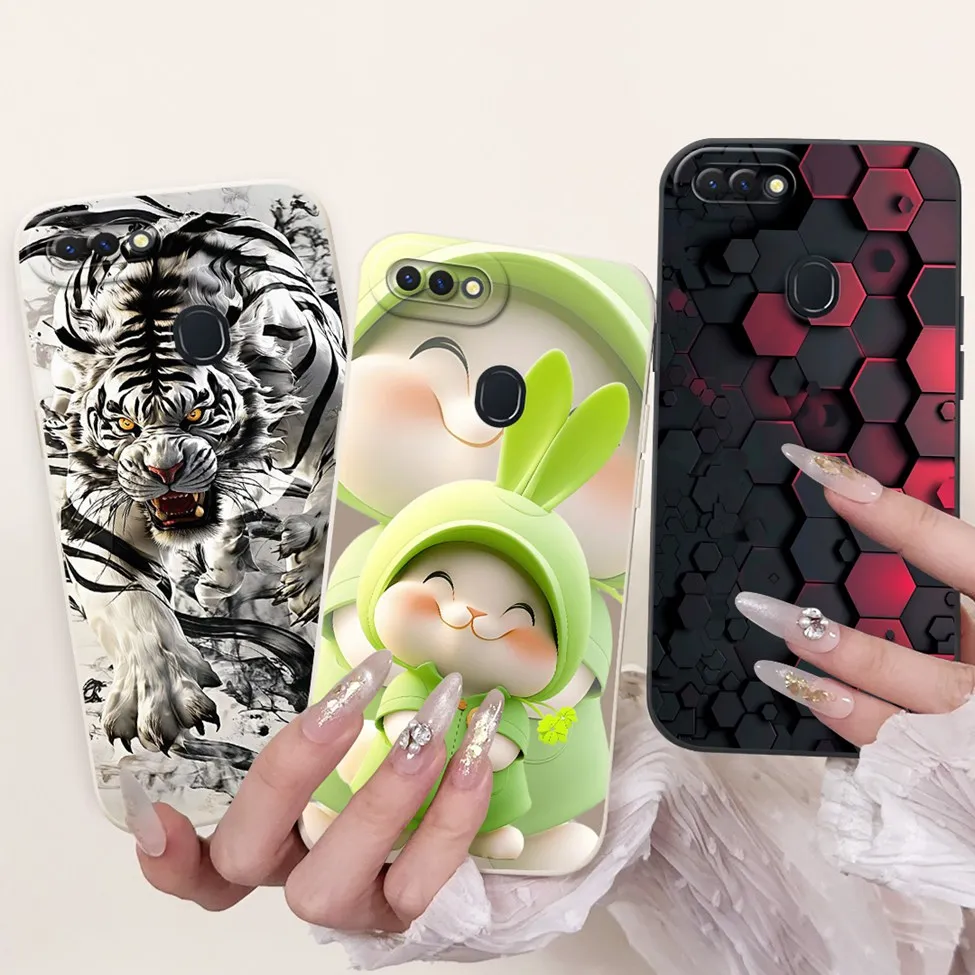 ل Realme 2 حافظة سيليكون لطيف القط موضة الفراشة الزهور الحب مضحك رسمت غطاء ل Real me 2 جراب هاتف RMX1805 RMX1809
