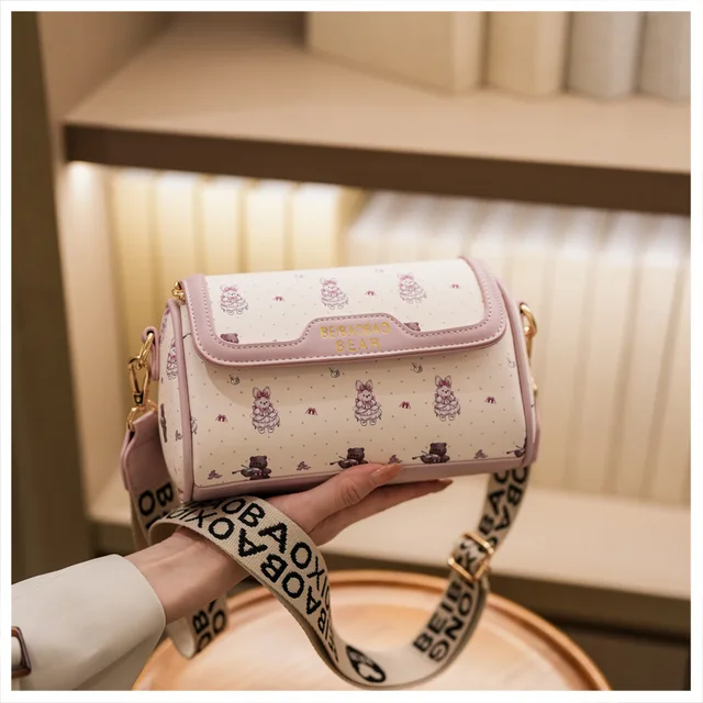 Beibaobao 2025 nowa torba na ramię damska torba typu crossbody kwadratowa torebka na co dzień modny portfel mobilny