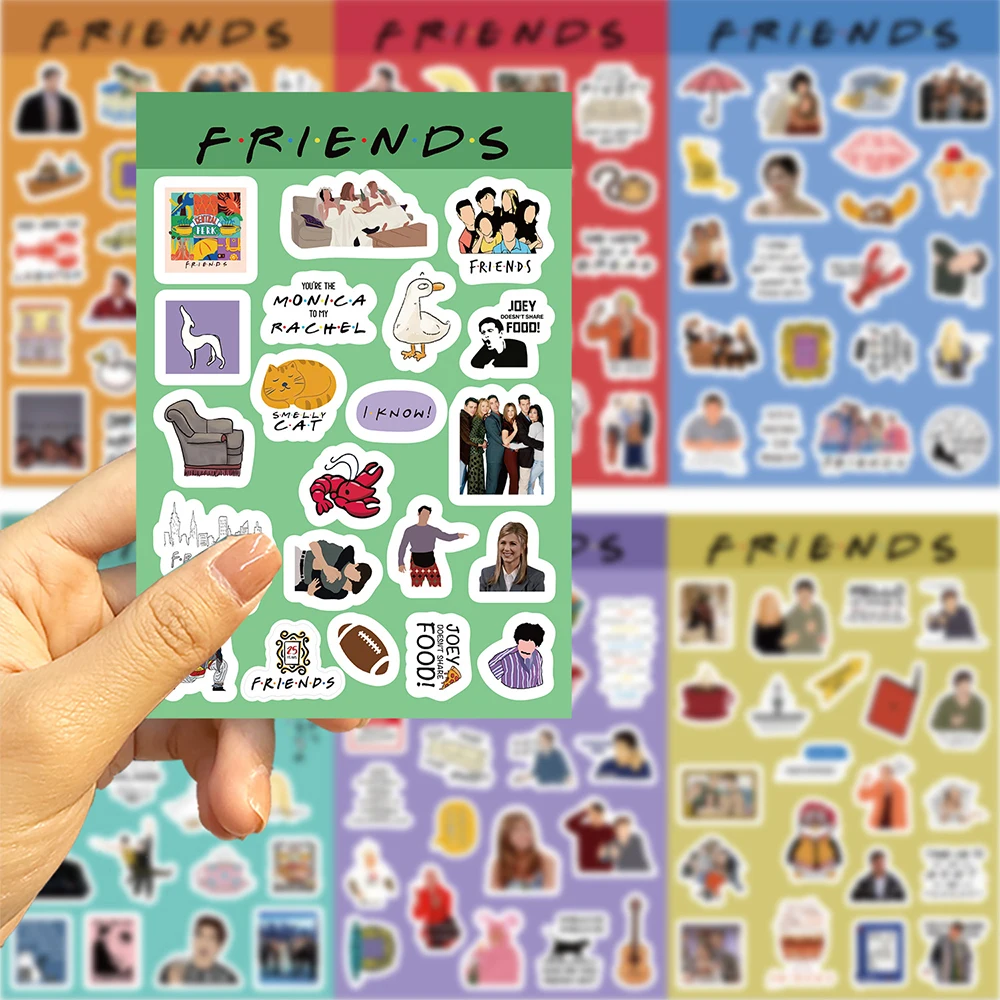 8/16Sheets Friends TV Show Sticker Graffiti DIYScrapbook Guitar Refrigerator Car Laptop Phone Waterproof DecalSticker Kids Gift