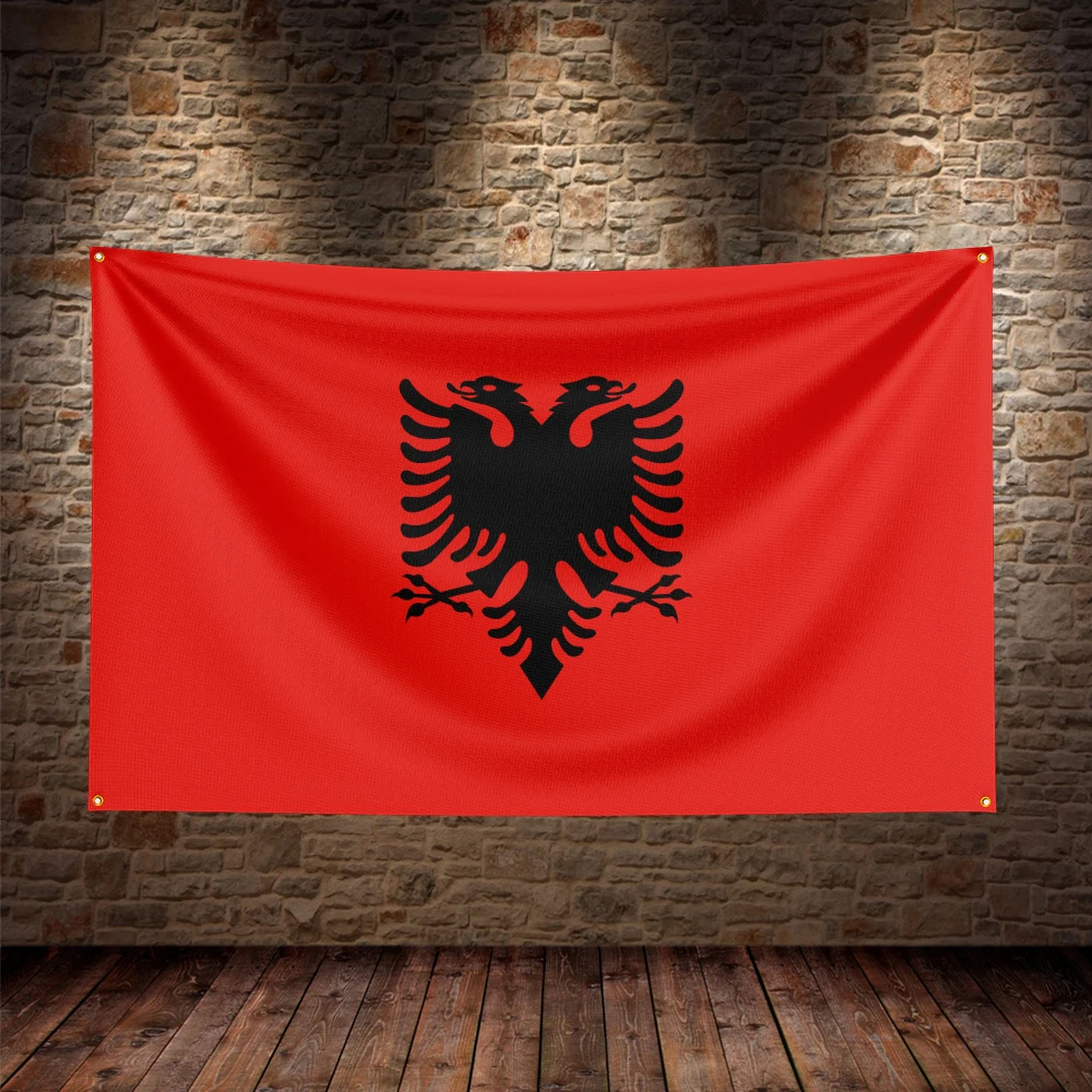 

Single-sided printing of the Albania flag wall decoration