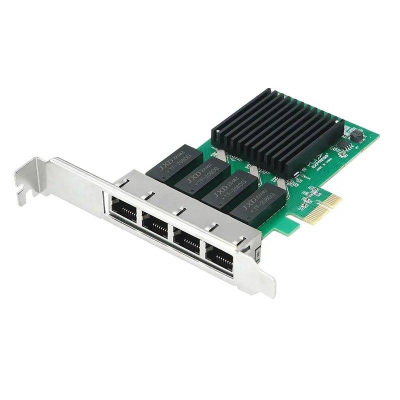 4 Port Network Card PCI Express x1 to Quad Ports RJ45 NIC RTL8111H Chip 10/100/1000Mbps Gigabit Ethernet Lan Card for PC Desktop