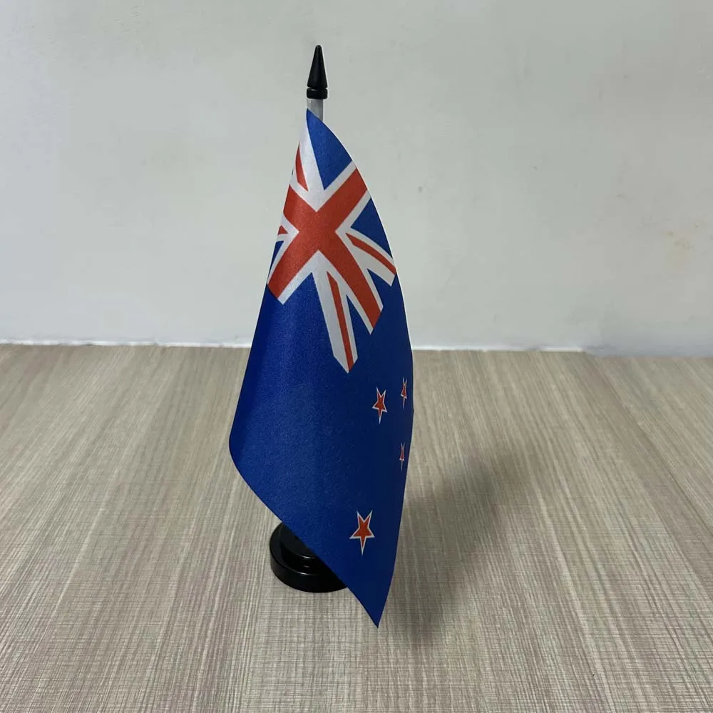Office Desk Flag of New Zealand Flag 14x21cm polyester Ornaments Flags mini New Zealand Country Desk flag for decoration