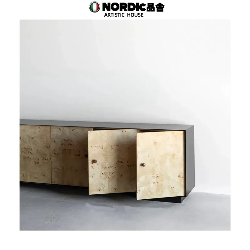 Nordic Style Solid Wood Sideboard Retro Dining Cabinet Antique Entryway Storage Locker for Living Room