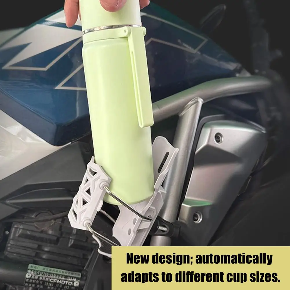 Adjustable Motorcycle Water Bottle Holder Universal Cup Holder for Bikes Scooters, Self-Adhesive & Rotatable Fits Different Cup