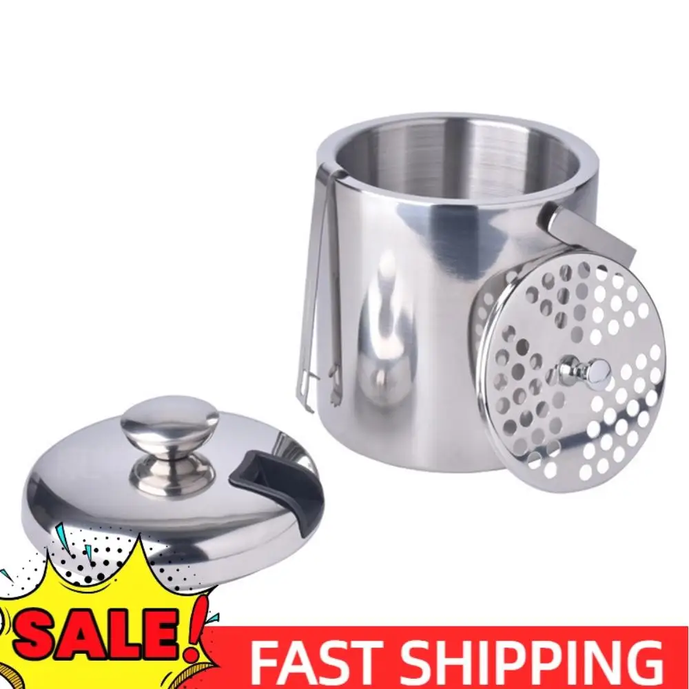 

Изолированное ведро для льда с двойными стенками из нержавеющей стали, ведро для льда, контейнер для кубиков льда для домашнего бара, охлаждение пива, шампанского, вина, бутылка