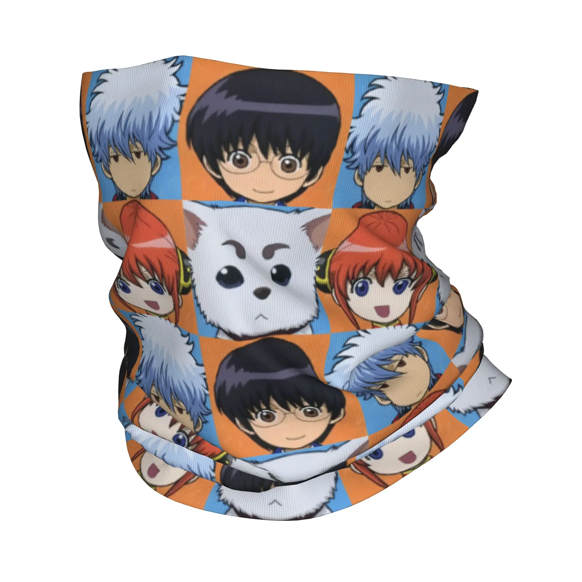 Anime Manga Gintama Checkered Plaid  Bandana Neck Gaiter UV Protection Face Scarf Cover Men Women  Headband Tube Balaclava