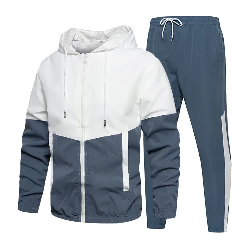 Chándal informal de marca para hombre, conjunto de ropa deportiva con capucha, chaquetas y pantalones, traje deportivo para correr, Hip Hop, Otoño,