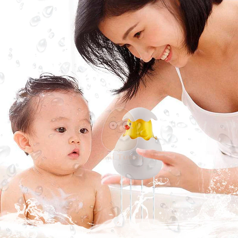 Baby Bathing Toy Cartoon Bath Duck Penguin Egg Spray Play Water Summer Bathroom Shower Swimming Pool Game Toys For Children Gift