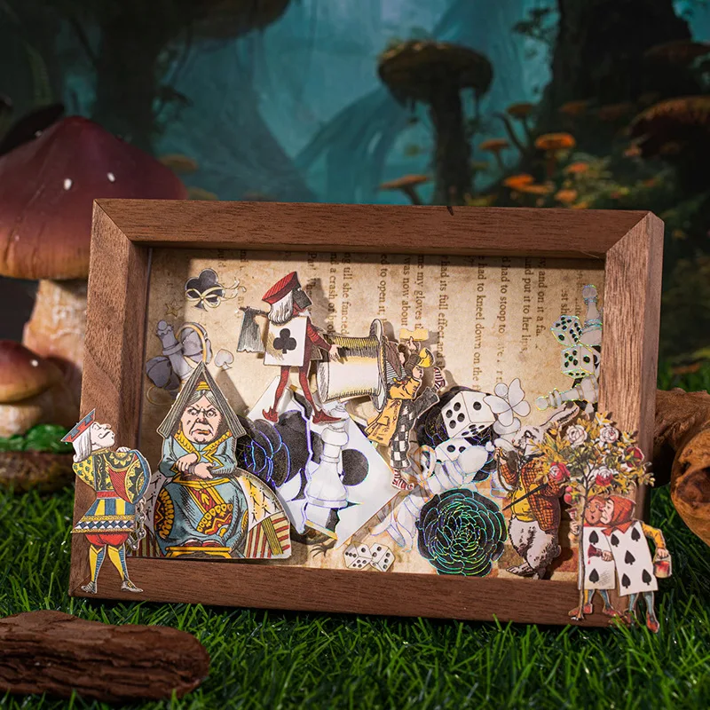 25 pcs Alice\'s theatrical theme material package double material collage ledger paper hand made Collage material