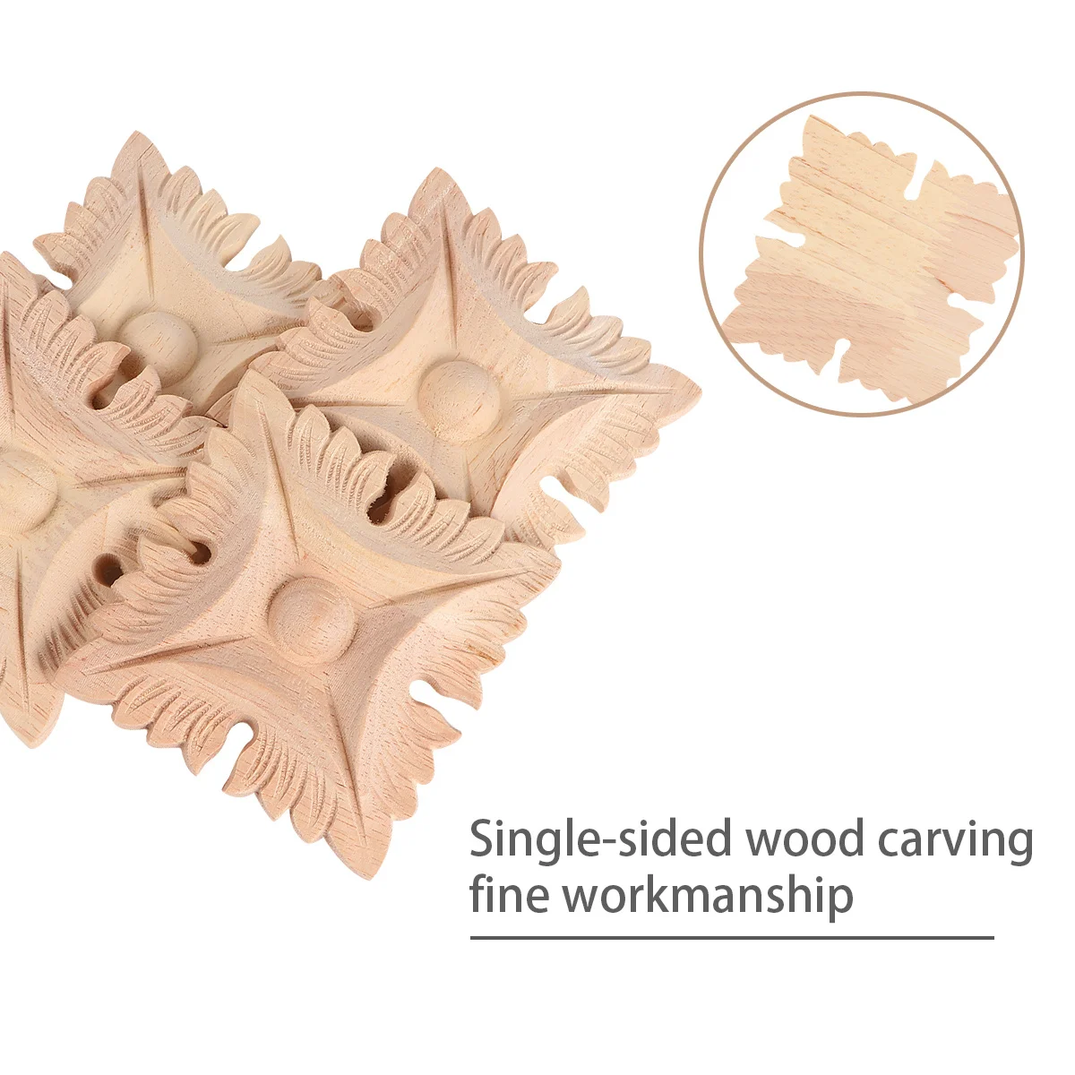 

4Pcs Premium Odorless Wood Decals Beautifully Carved Art Craft for Walls Furniture Creative Adornment Home Hotel Decor