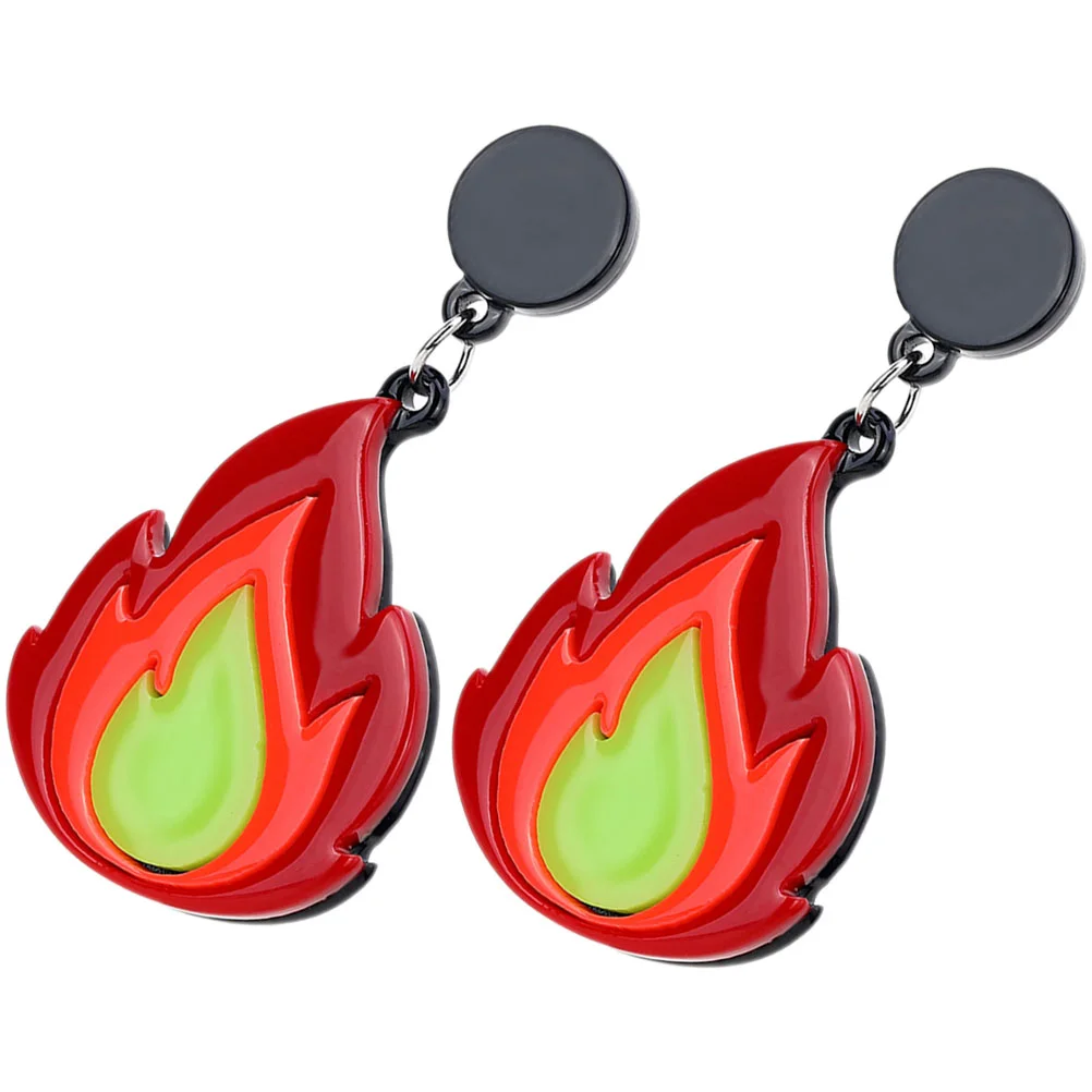 Stud Earrings Flame Funky Drop European and American Aesthetic for Teen Girls Unique Miss