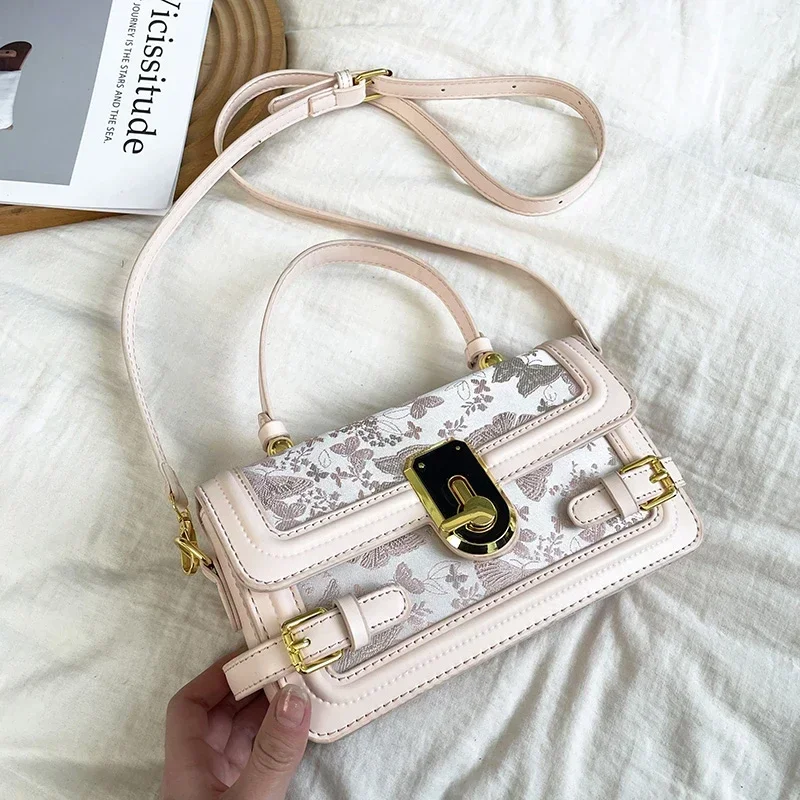 

Trendy Solid Color Crossbody Bag Women's Vintage Leather Tote Simple Designer Paris Fashion Luxury Letter Logo