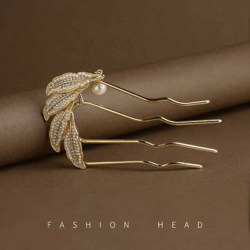 

Vintage Cheongsam Flower Pearl Comb U Pin Updo Elegant Unique Superb Fine Very Top Great A Hair Accessory for Women Daily Gift