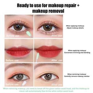 【WHB】0.3ml×25Pcs Makeup Remover Cotton Swabs Pre-soaked With Cleansing Liquid Foldable For Instant Use Beauty Cleaning