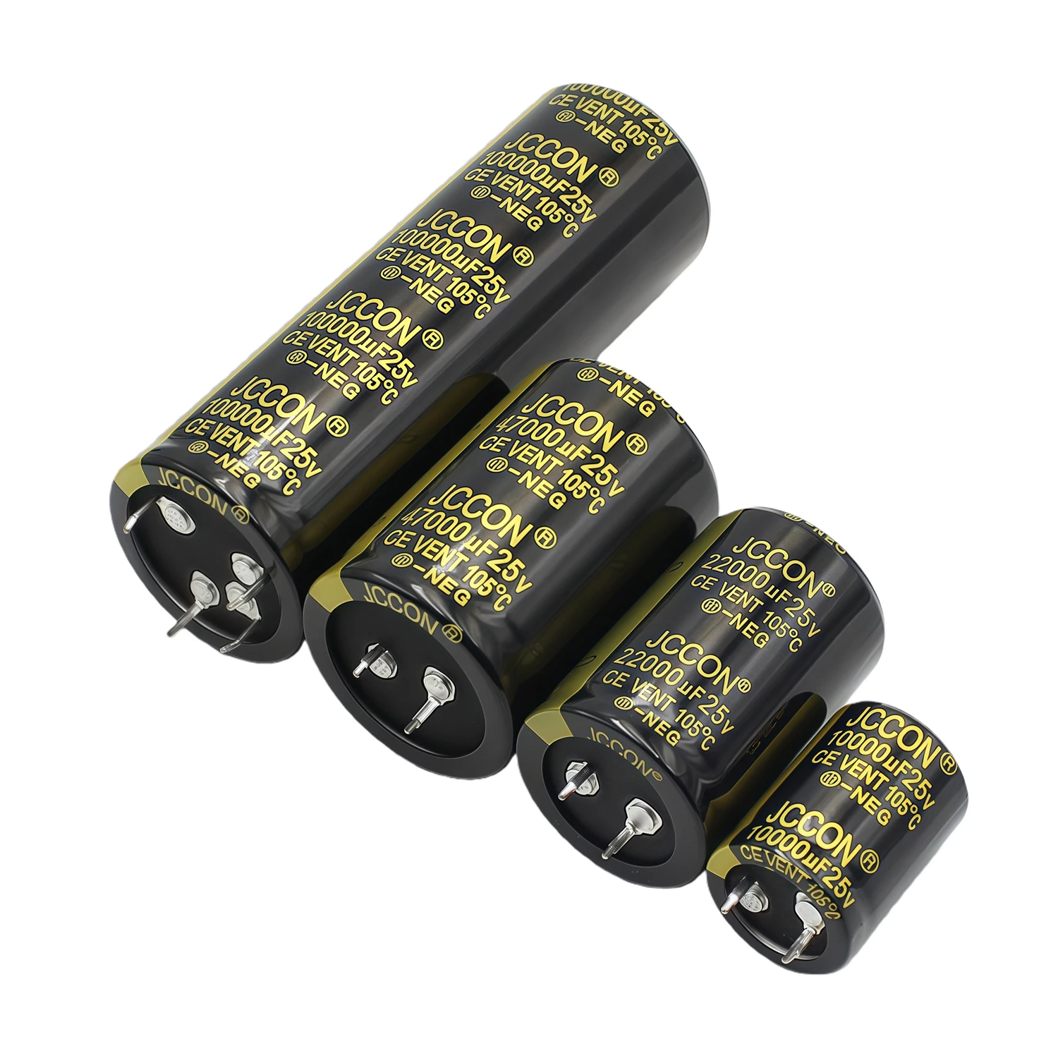 1 قطعة JCCON الثور القرن مكثف الجهد الكامل 25V 10000 فائق التوهج 22000 فائق التوهج 47000 فائق التوهج 100000 فائق التوهج 25 فولت مرشح الصوت الألومنيوم مُكثَّف كهربائيًا