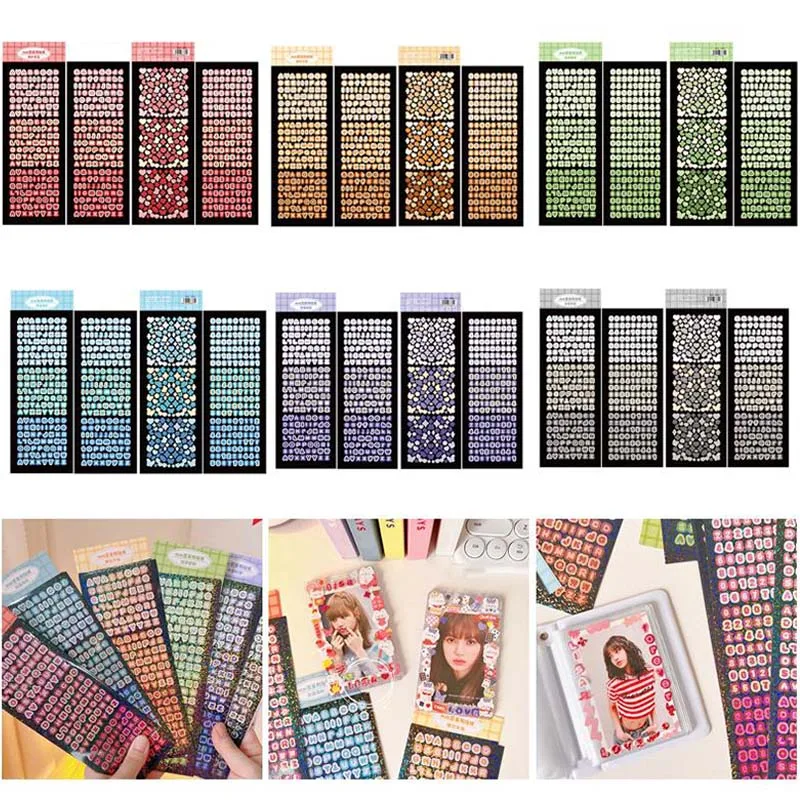 4 أوراق/حزمة الأبجدية ملصق بلينغ رسالة هدية تزيين Photocard سكرابوكينغ DIY ألبوم صور لوازم مكتبية