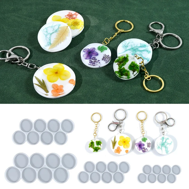 Round Pendant Silicone Mold DIY Key chain Bag Pendant Resin Molds Crafts Jewelry Jewellery Making Mould Holiday Gifts Making