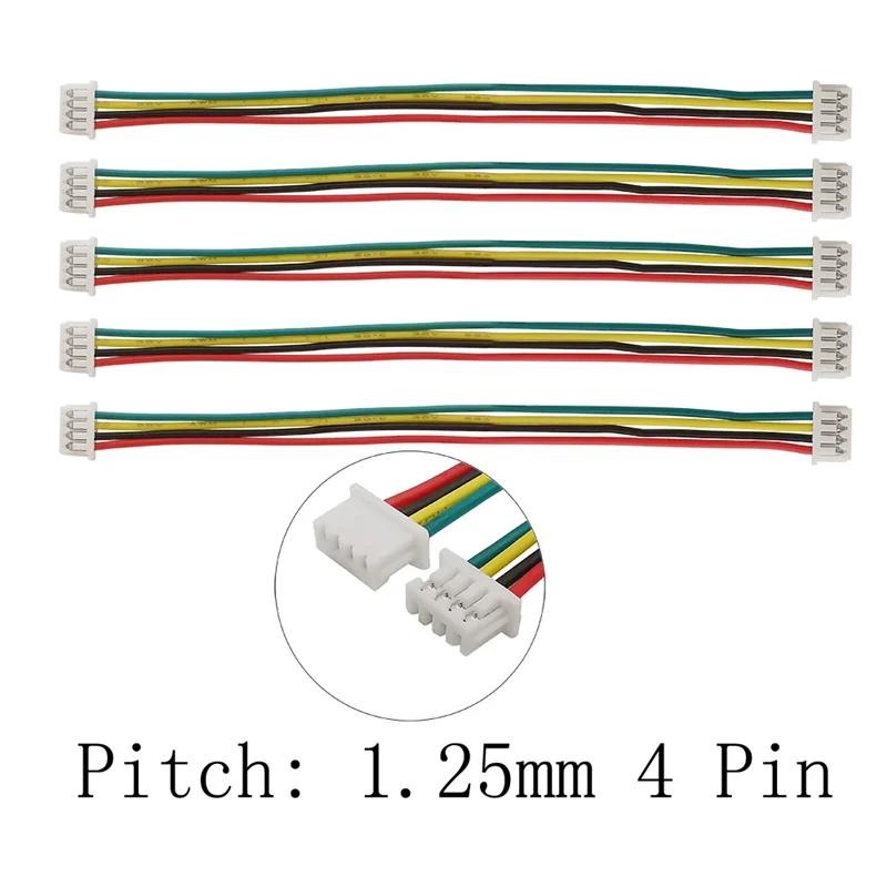 10PCS Mini Micro JST 1.25 2/3/4/5/6/7/8/9/10 Pin Female Plug Connector with Wire 1.25MM 10cm 15cm 20cm Single/double Head Tinned