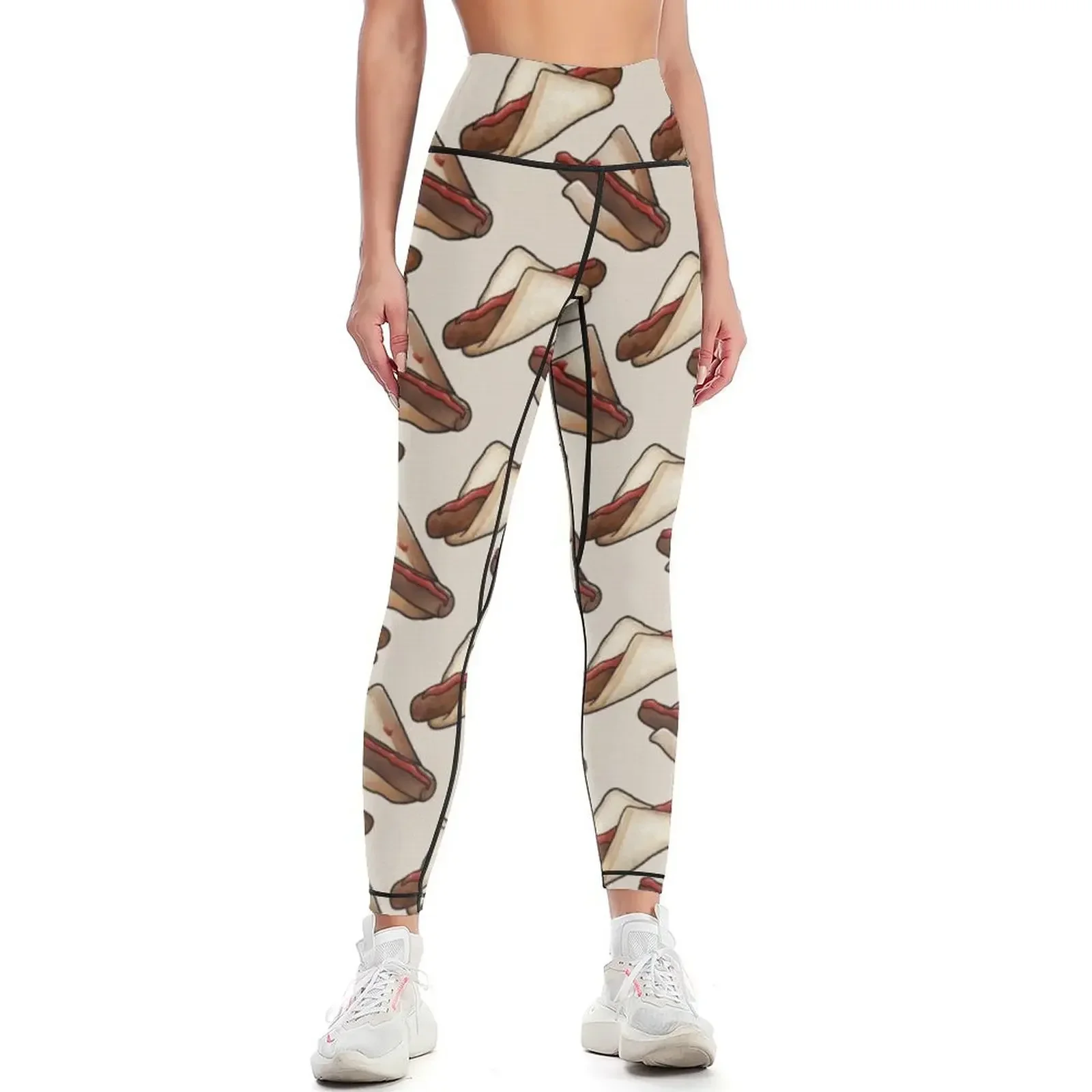 

Aussie BBQ Snag in Cream, Small Leggings sport legging Women's fitness sports for push up exercise clothing for Womens Leggings