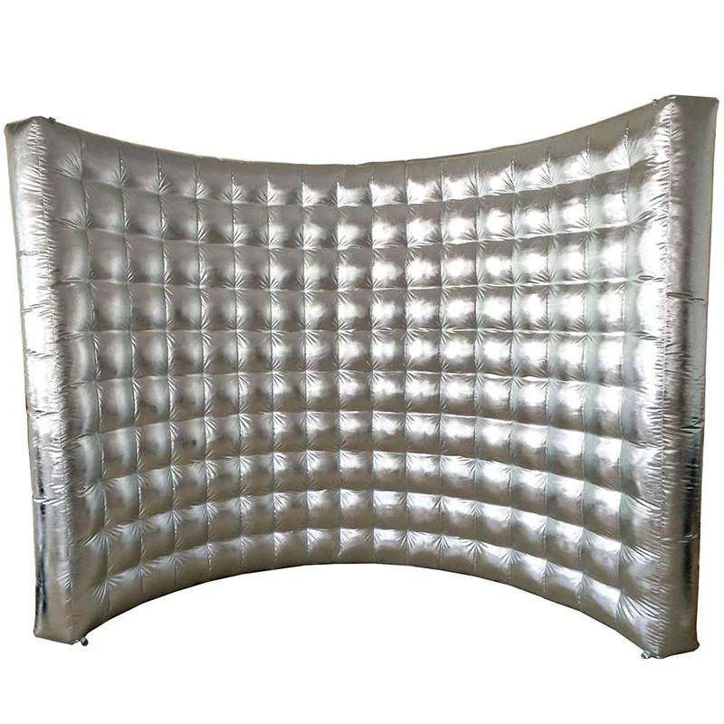 Silver & Gold Inflatable Photo booth Wall Backdrop Inflatable Wall For Haiioween Party Advertising 3m