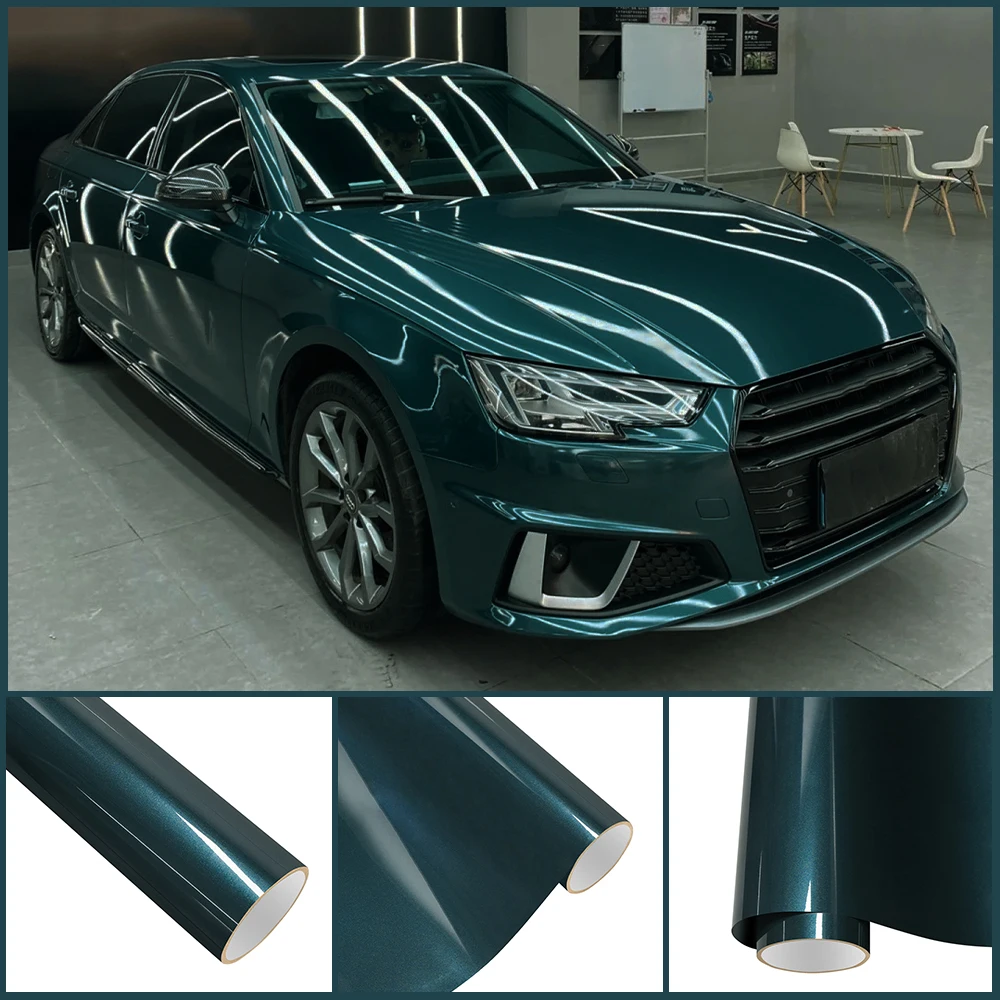 

Glossy Avalon Green Metallice PET Wrapping Vinyl Film Car Body Protective Cover Sticker Color Decal Auto Decoration Accessories