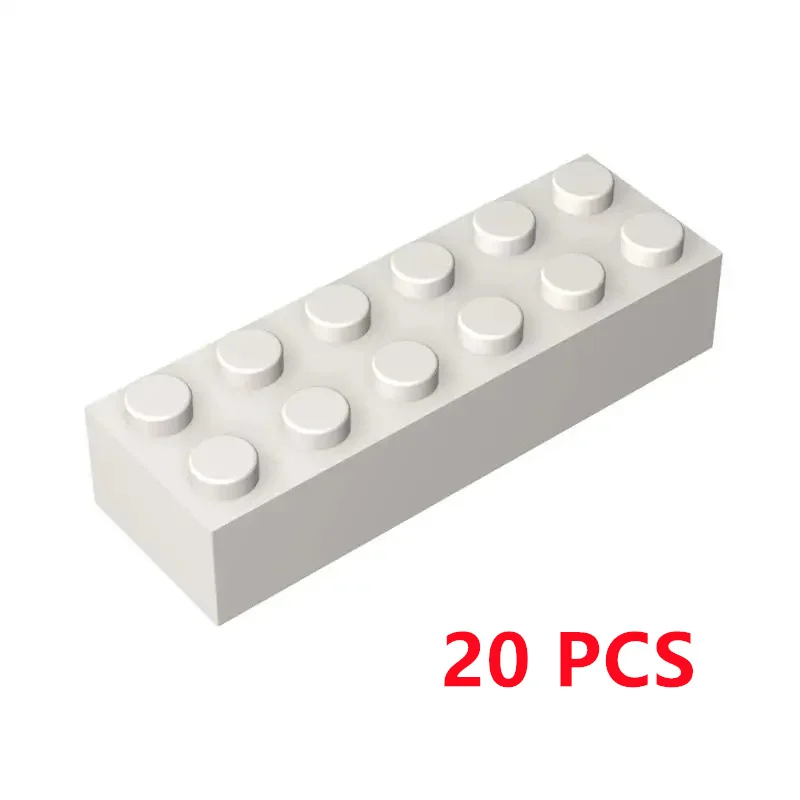 G-MOC 20Pcs/lot Buildings Blocks 44237 2456 Brick 2 X 6 Compatible Particle Assembles DIY Educational Kids Toys