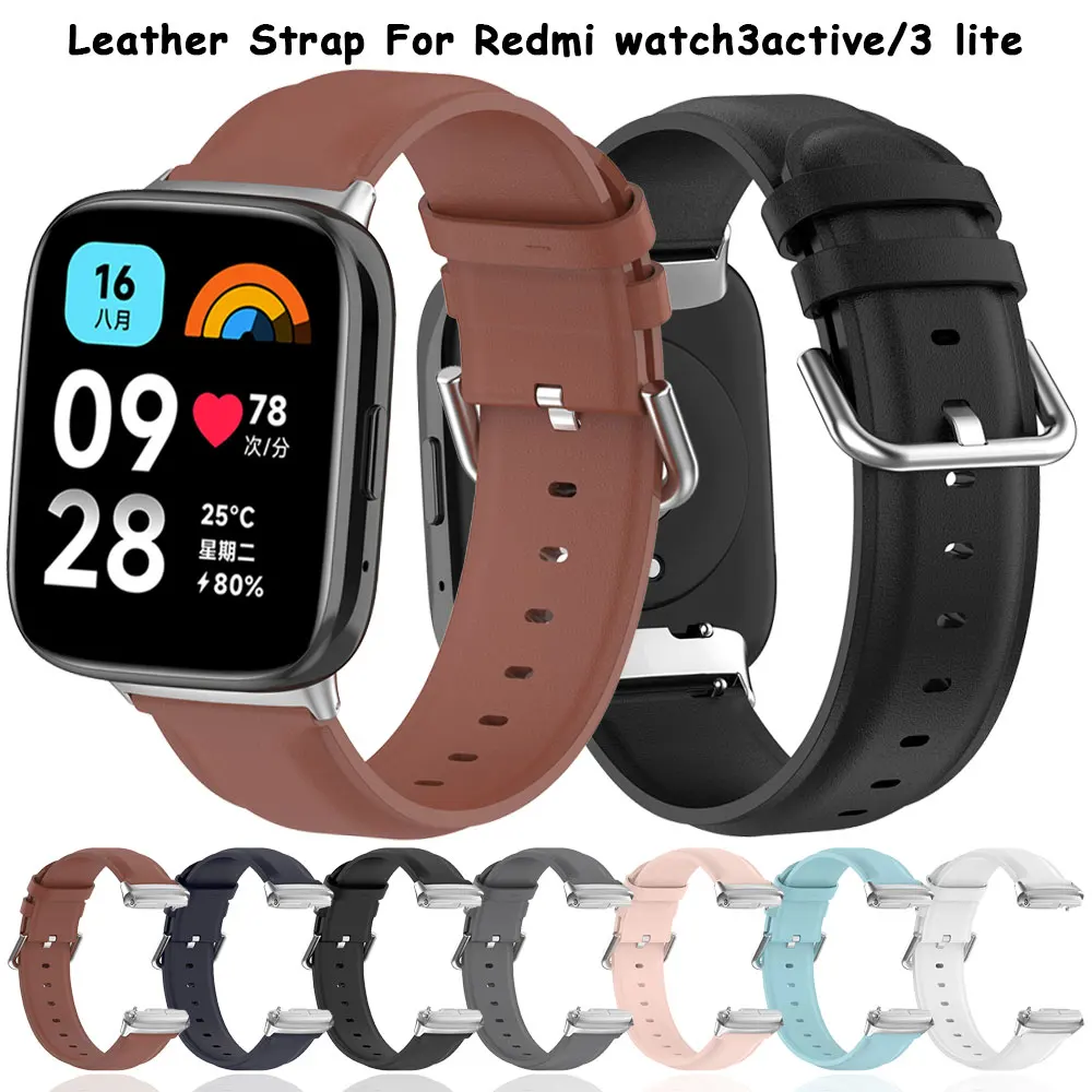 Pulseira de couro para relógio redmi 3, pulseira ativa para relógio redmi 3 lite, pulseira feminina, acessórios inteligentes de substituição