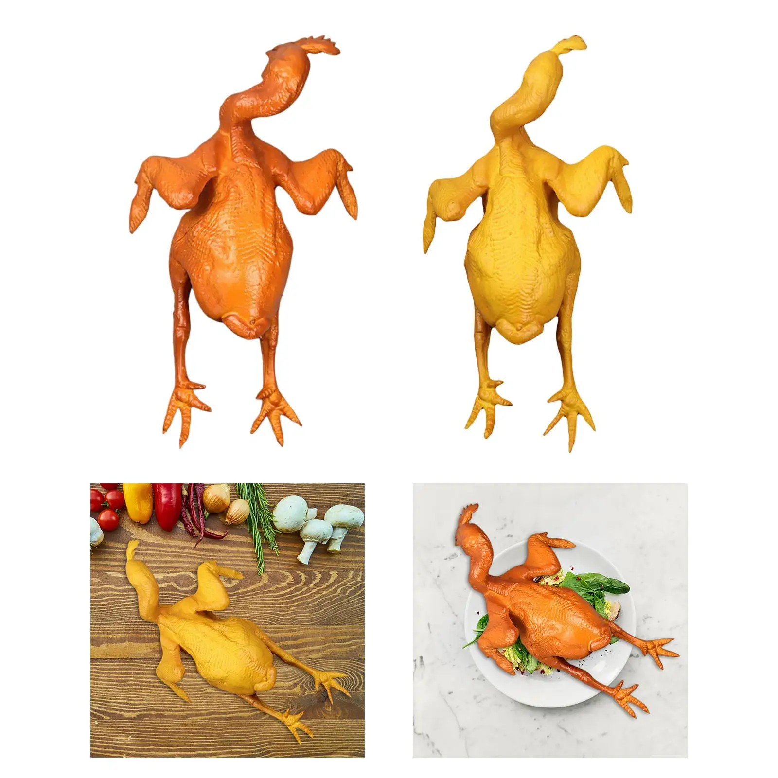 Modello di pollo arrosto Cibo finto Prop Ornamento realistico di tacchino cotto per la decorazione della festa di Halloween dell\'armadietto della
