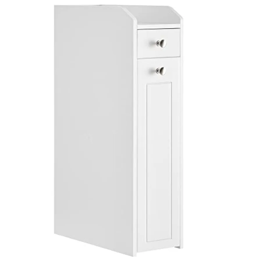 

Slim Storage Cabinet Narrow Storage Organizer with Slide Out Drawers Freestanding Toilet Paper Holder Small Space Skinny Cabine