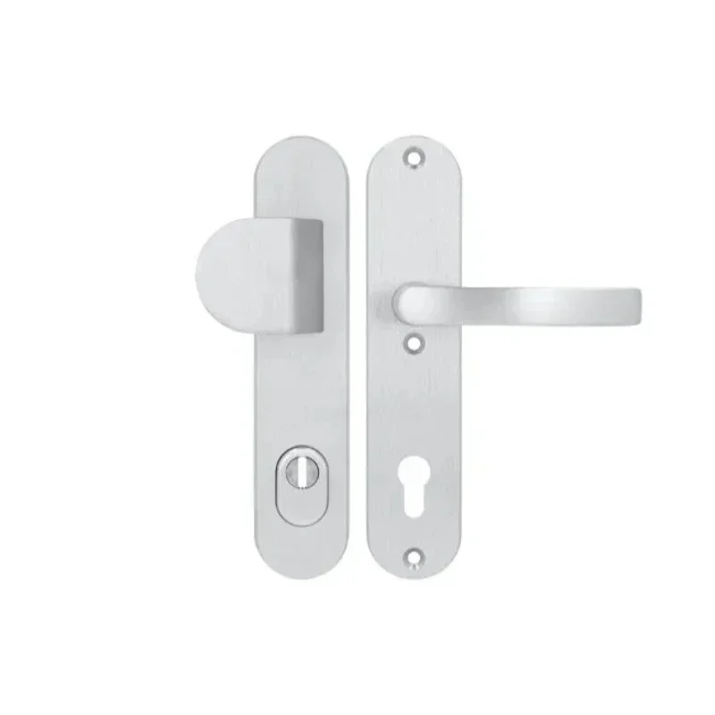 Door handle 92 PZ, three-stage with flexible cylinder protection (fire-resistant), color F1-silver
