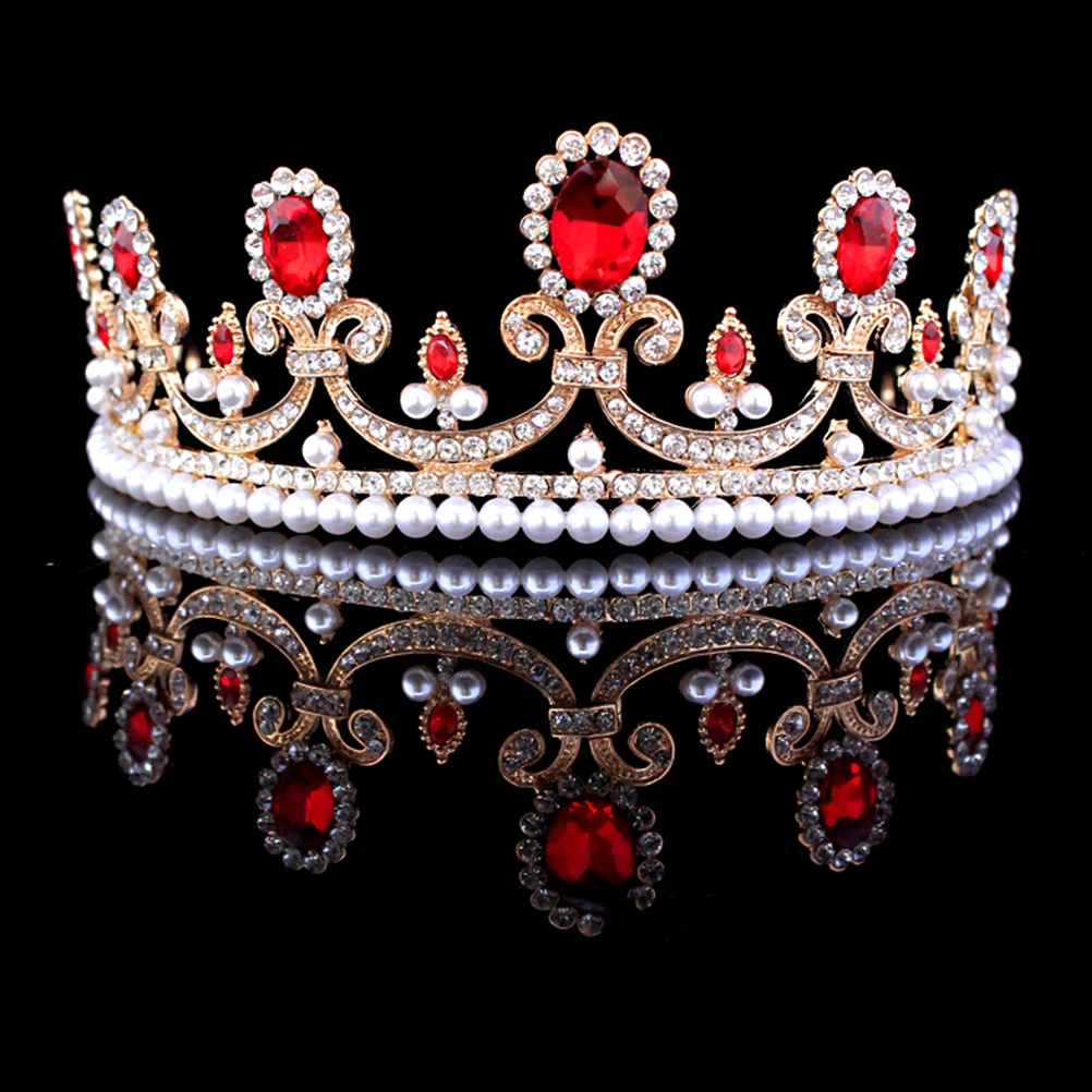 

1Pcs Princess Baroque Crown Retro Style Bridal Tiara Rhinestone Wedding Hair Jewelry Party Baroque Crown Retro Tiara