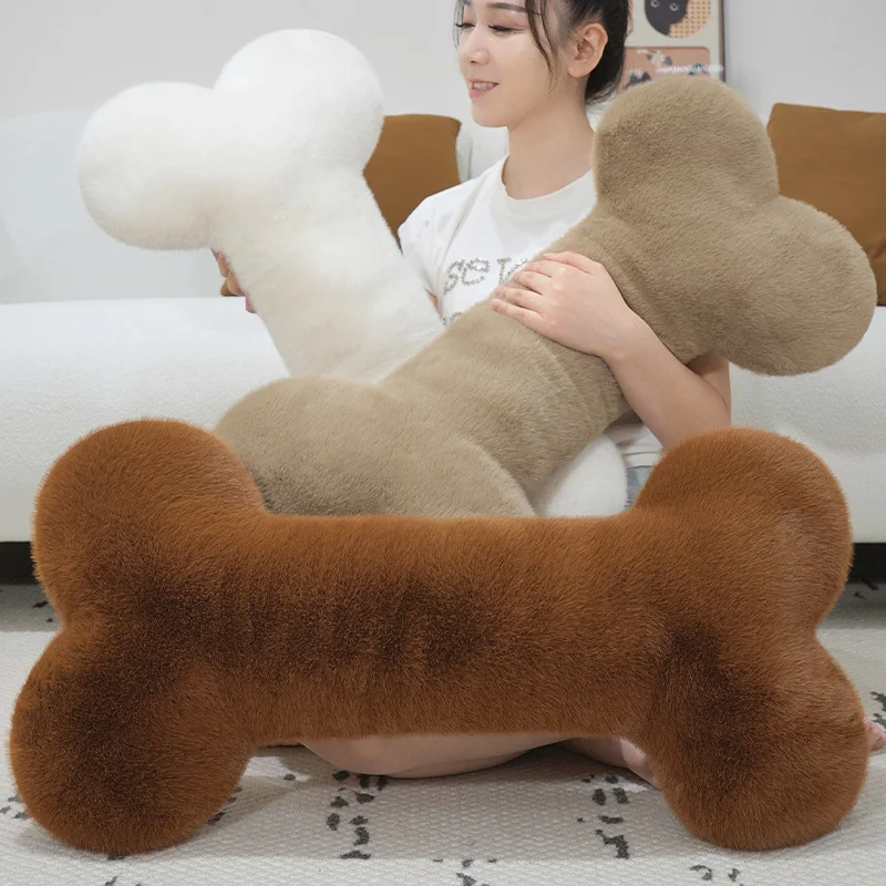 70cm heiß ins nordischen Knochen Plüsch Puppe Anhänger Kissen super weich braun khaki weiß Knochen Plüsch Kissen Wohnkultur für Haustiere Hund Geschenk