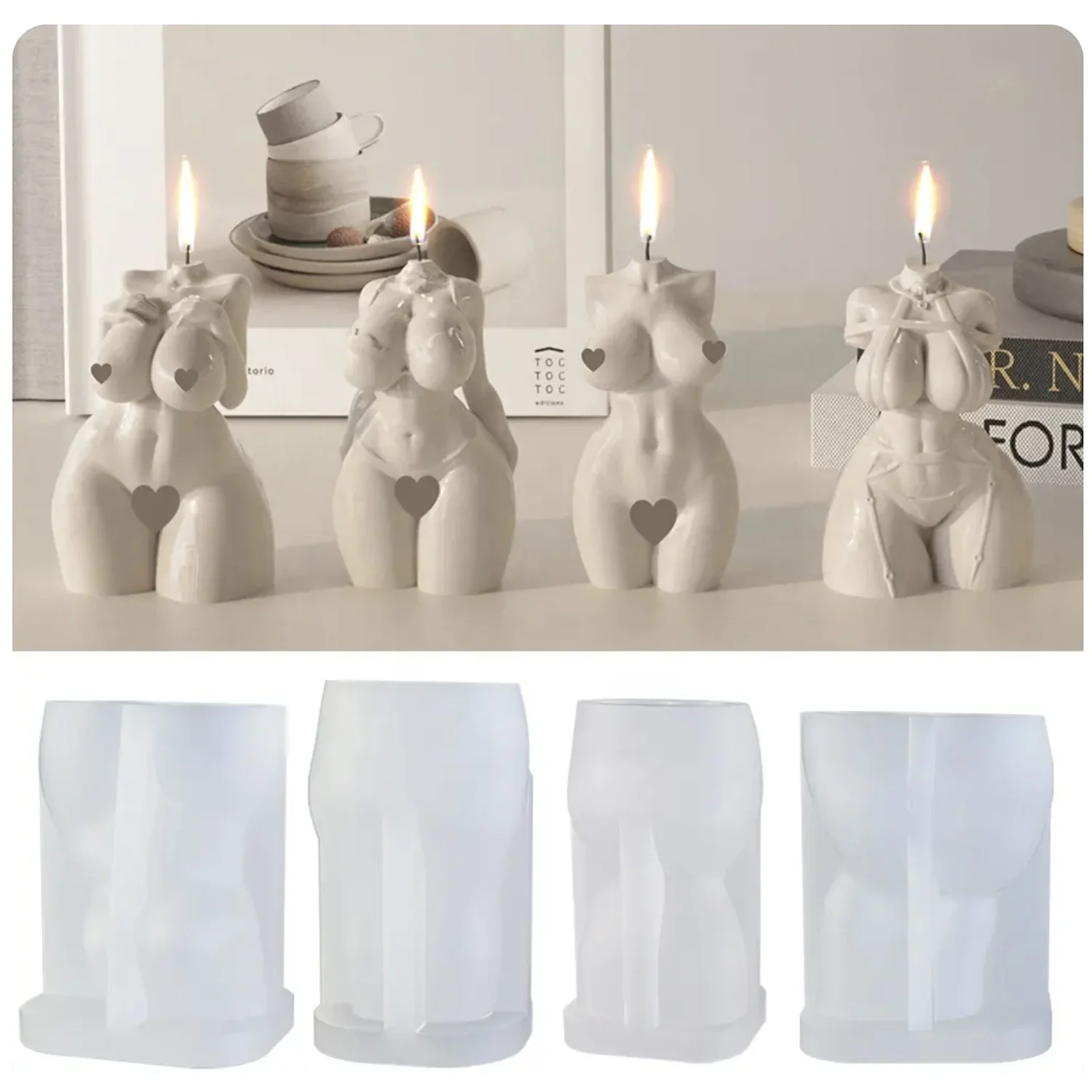 

3D Human Body Candle Mold DIY Women Silicone Mold For Gypsum Male Body Mold Handmade Candle Art Home Ornament