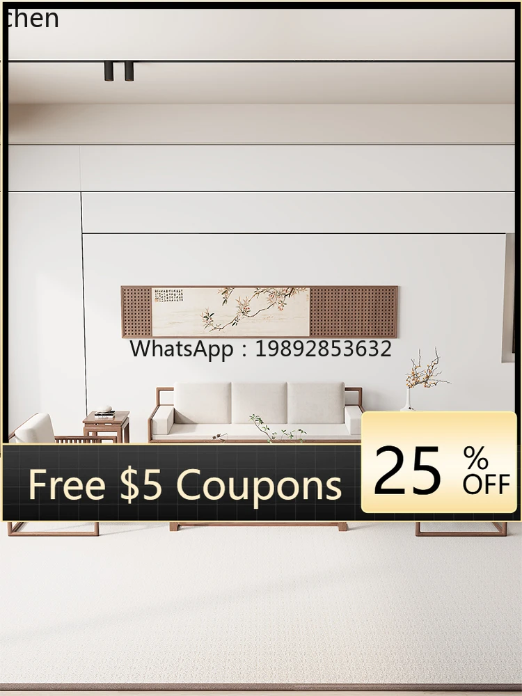 

new Chinese solid wood sofa living room villa simple tea table coffee table combination light luxury integration