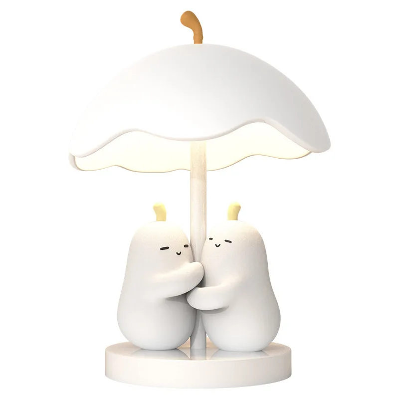 

Cream bedroom bedside table lamp, fashionable simple creative cartoon atmosphere, desk full spectrum eye protection