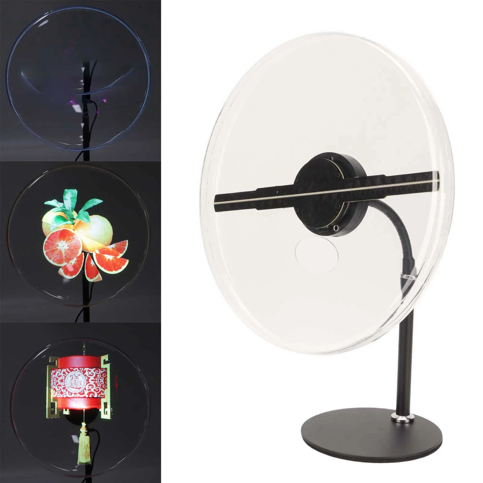 

Hologram Advertising Display Fan Built in 16GB Memory Card Holographic Video Projector 3D 256 LED Beads for Car for Stores