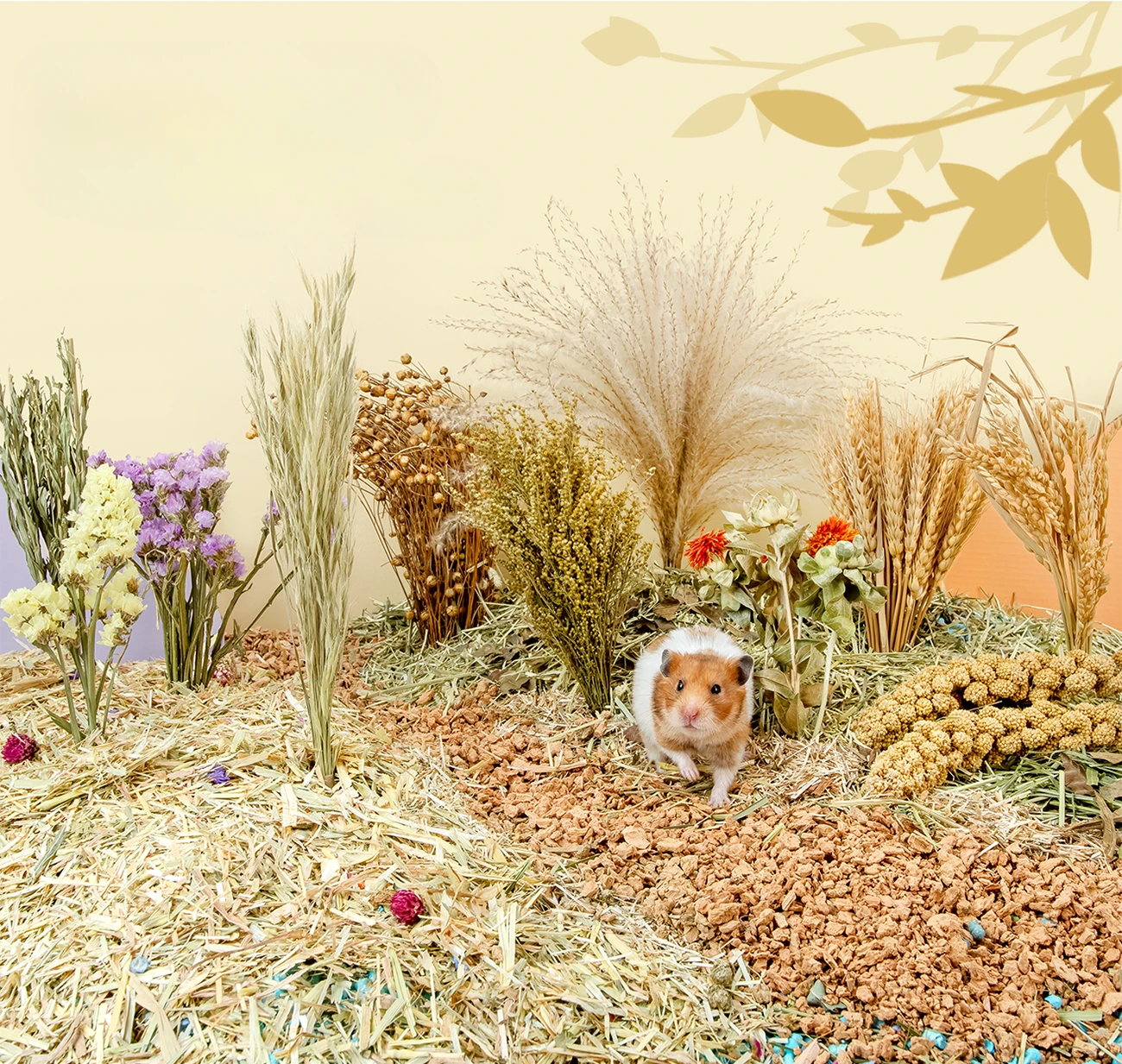 Hamster Landscaping Supplies Grains Flowers Grass Bedding Harvesting Teeth Grinding