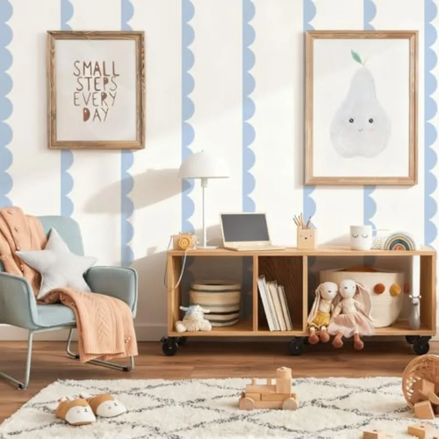 

Scallop Border Wall Sticker Door Edge Scallop Decorative Art Stickers Scallop Peel and Stick Border for Nursery, Bedroom Living