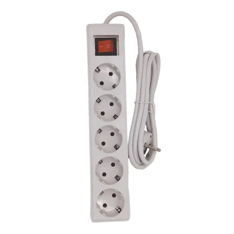

AAAN-EU Plug 5-Socket Multiple Extension Socket Adapter Power Converter With On/Off Switch 3 Meter Extension Cord