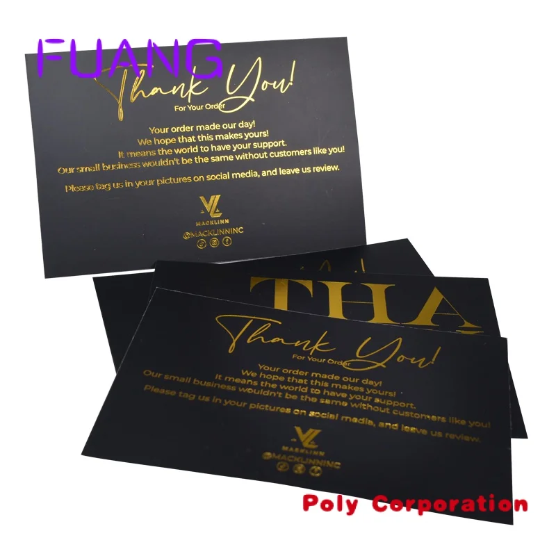 

Custom Cheap Price Customized Both Sides Print With Foil Stamping Thank You Card Paper Card