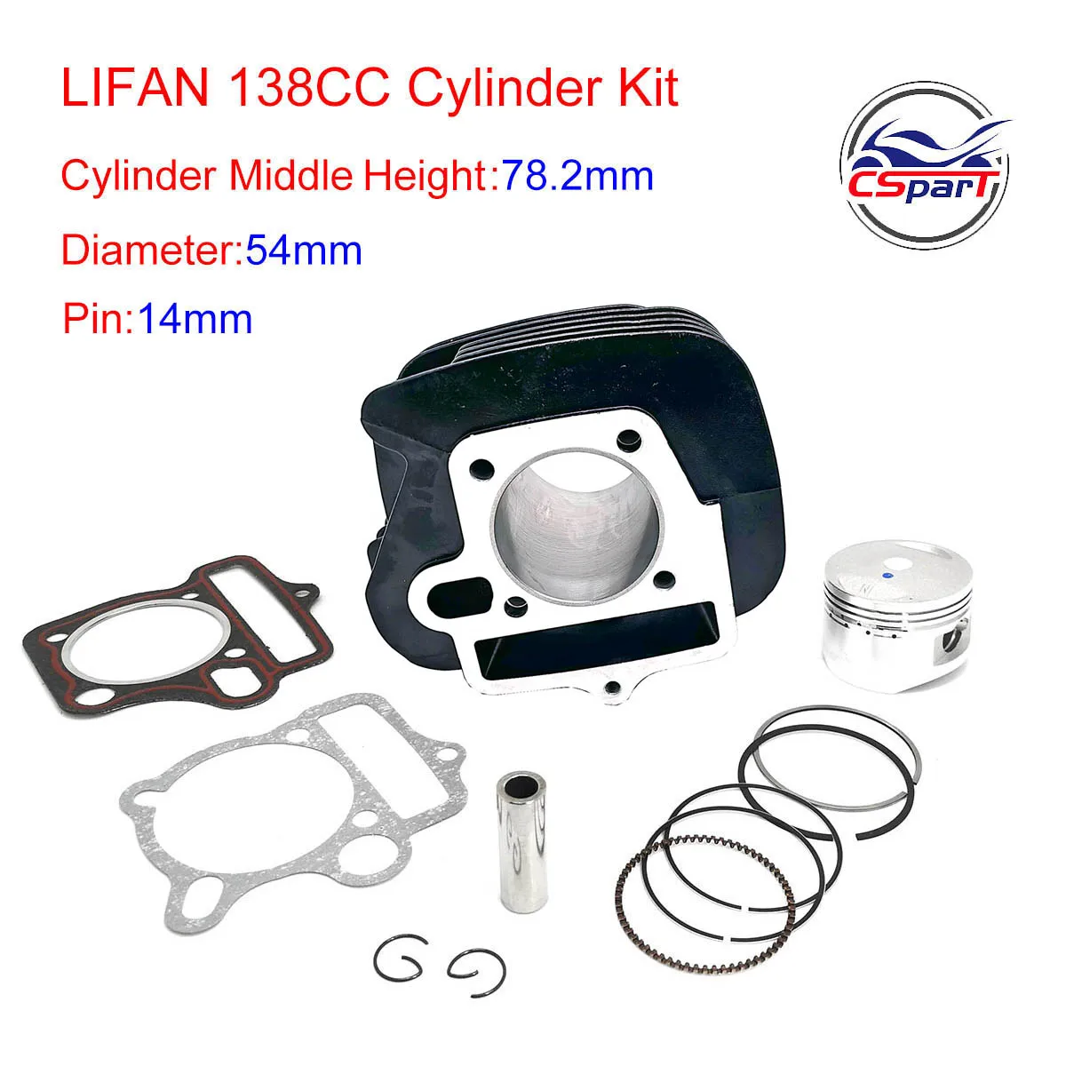 Zestaw cylindrów Performance 54MM 14MM 78MM Zmień silnik Lifan ZongShen 125CC na 138CC Kaya Xmotos Apollo Tmax Pit Dirt Bike Parts
